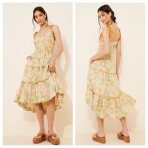Free People ADRIEL MIDI DRESS SIZE MEDIUM